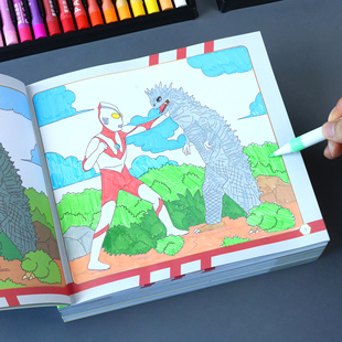 奥特曼画画本涂色书3 8岁小男孩手绘图画本幼儿童涂鸦填色玩具