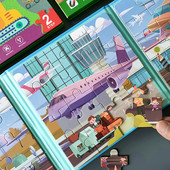 飞机拼图3到6岁儿童进阶磁力平图2宝宝早教4 5男女孩动脑益智玩具