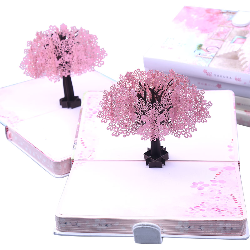 3d手账本立体手帐记事本文艺日记本笔记本情人节送女朋友生日礼物