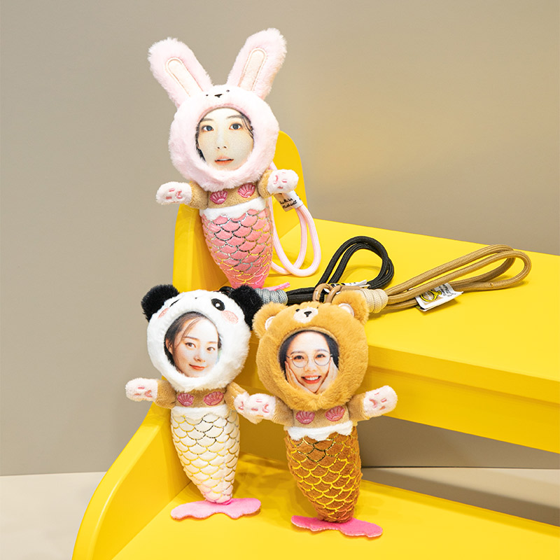 diy定制真人照片公仔挂件钥匙扣