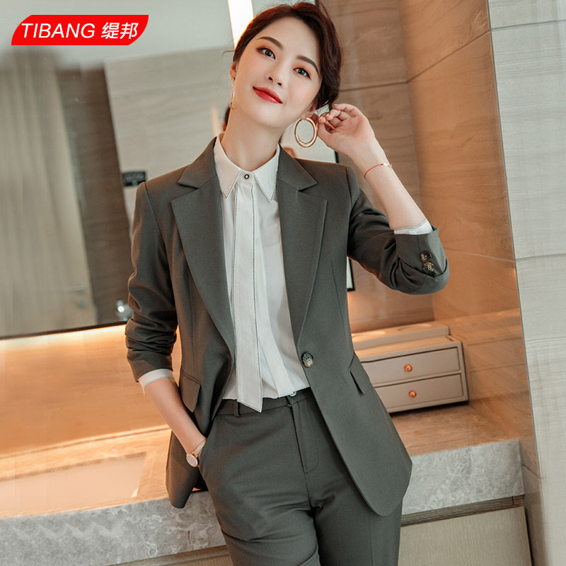 西装套装女韩版时尚公务员面试正装气质高端干练职业装工作服秋冬