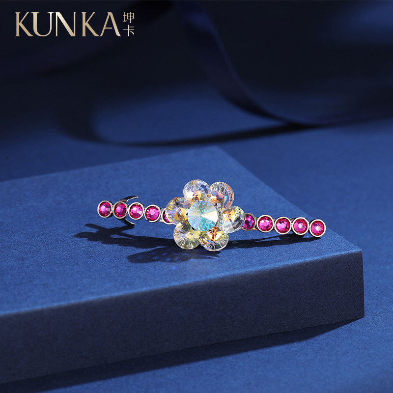 气质少女刘海边夹简约鸭嘴夹进口施华夹子头饰奥钻轻奢发夹