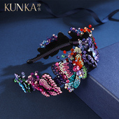 午夜天鹅蝴蝶发箍女百搭时尚 水钻头箍硅胶软尺不变形刘海编发神器