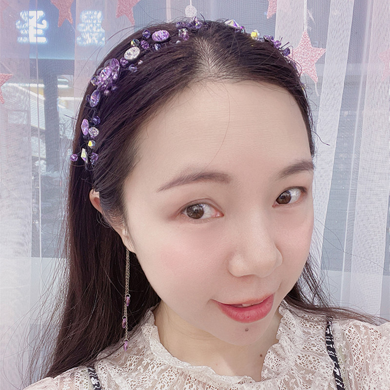 施华奥钻细发箍女花型百搭随型头箍成年压发卡水钻网红头饰外出