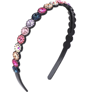 发箍水钻简约百搭气质发卡女镶钻防滑带齿细头箍头饰发夹外出成年