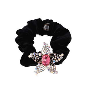 发圈头饰韩国水钻花头绳满钻气质淑女丸子头盘发绒布粗发绳头花饰