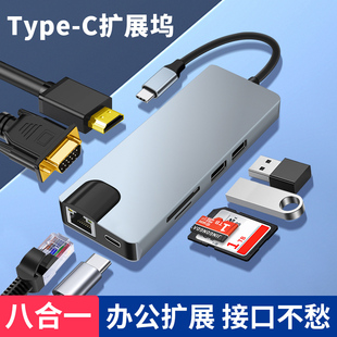多合TypeC转HDMI扩展坞适用iPad/Macbook苹果笔记本air电脑网口转接头投屏拓展U盘鼠标键盘USB硬盘网线转接口
