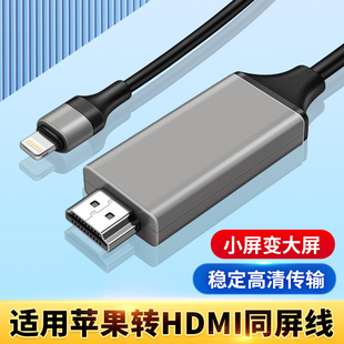 适用iPhone14同屏线13Pro转换连接线lighting转HDMI投屏线USB充电高清数据ipad平板手机电脑电视显示器投影仪