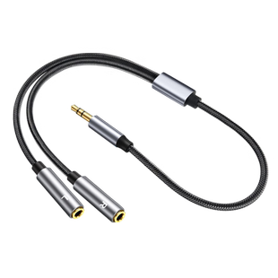 3.5mm一分二分离线立体声转左右声道接口音频线笔记本电脑耳机孔母头转接双声道LR音响音箱功放声卡AUX汽车