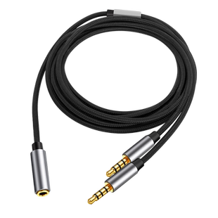 3.5mm音频线双输出两输入一分二转接头母口转换器公头连接线电脑声卡手机笔记本音箱音响话筒麦克风伴奏录音
