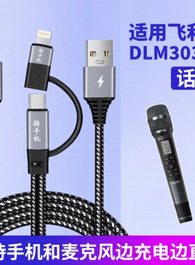 适用于Philips飞利浦K歌话筒录音线DLK3035C唱吧全民麦克风OTG二合一苹果华为手机直播声卡内录线TYPEC音频线
