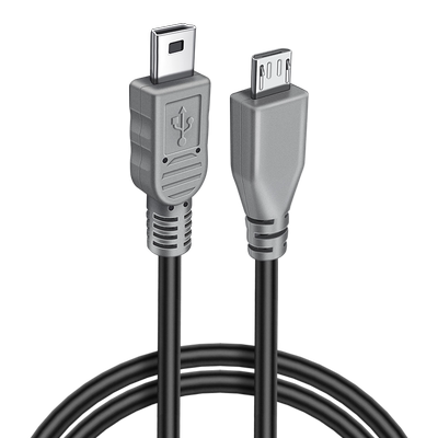 安卓micro usb转mini usb转接头t型车载行车记录仪数据线MP3接口移动硬盘microusb2.0充电线V8手机转换器相机