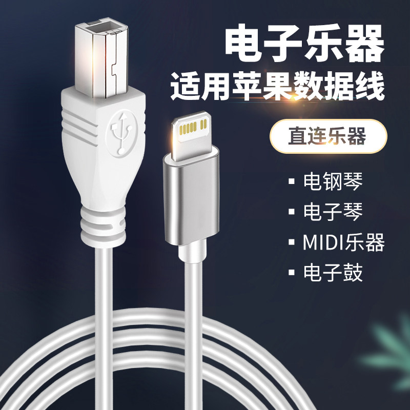 适用苹果iphone14手机转USB2.0方头OTG转接头电子琴罗兰电鼓13内录iPad平板雅马哈电钢琴usb方口MIDI键盘乐器