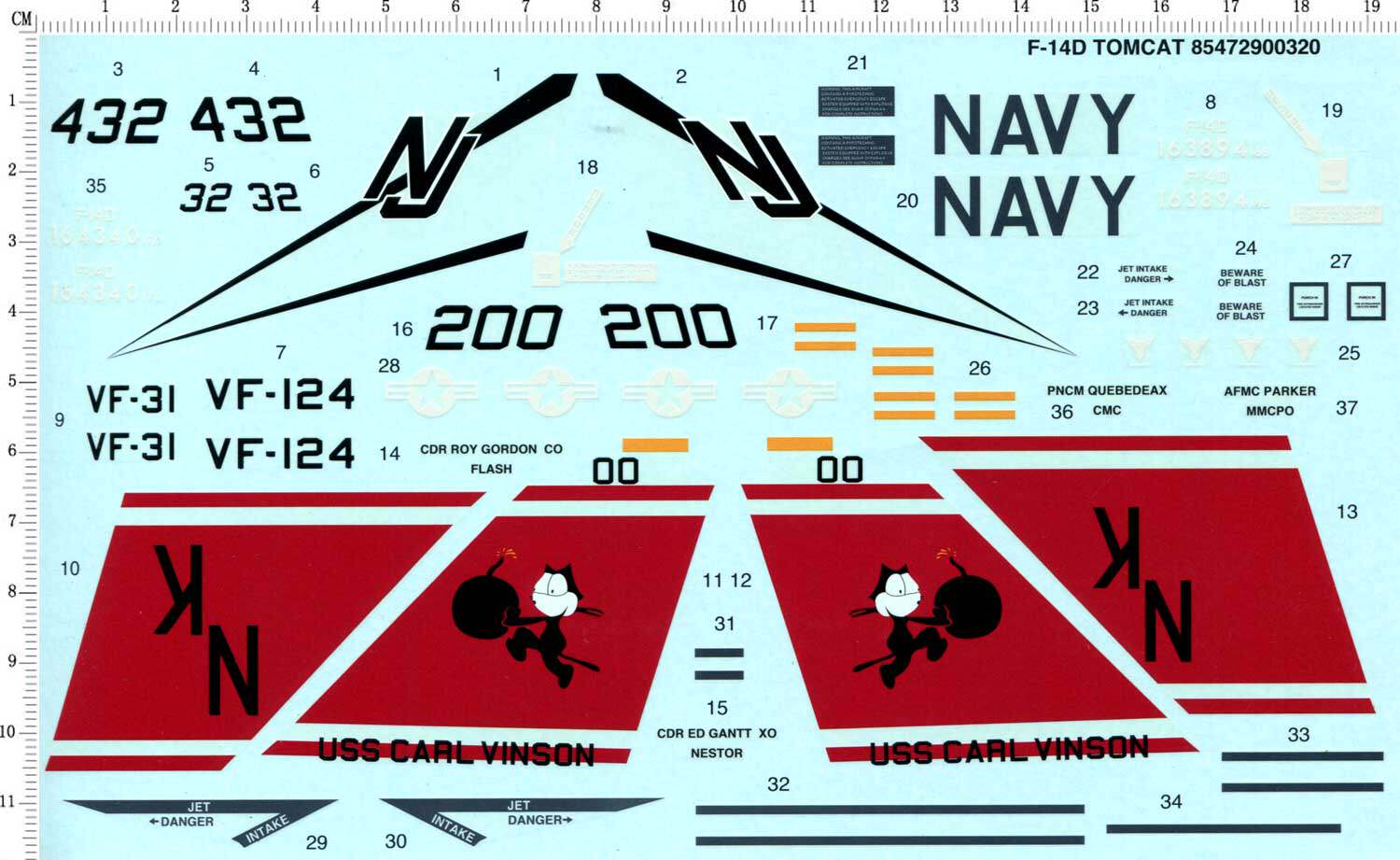 水贴纸  1/48 f-14d 美国战机模型标志