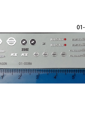 1:18 FairladyZ 350Z 模型标志金属效果水贴纸  01-0086