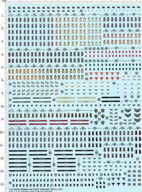 12641 1/35 德国兵人头盔臂章肩章水贴纸（点击可看大图）