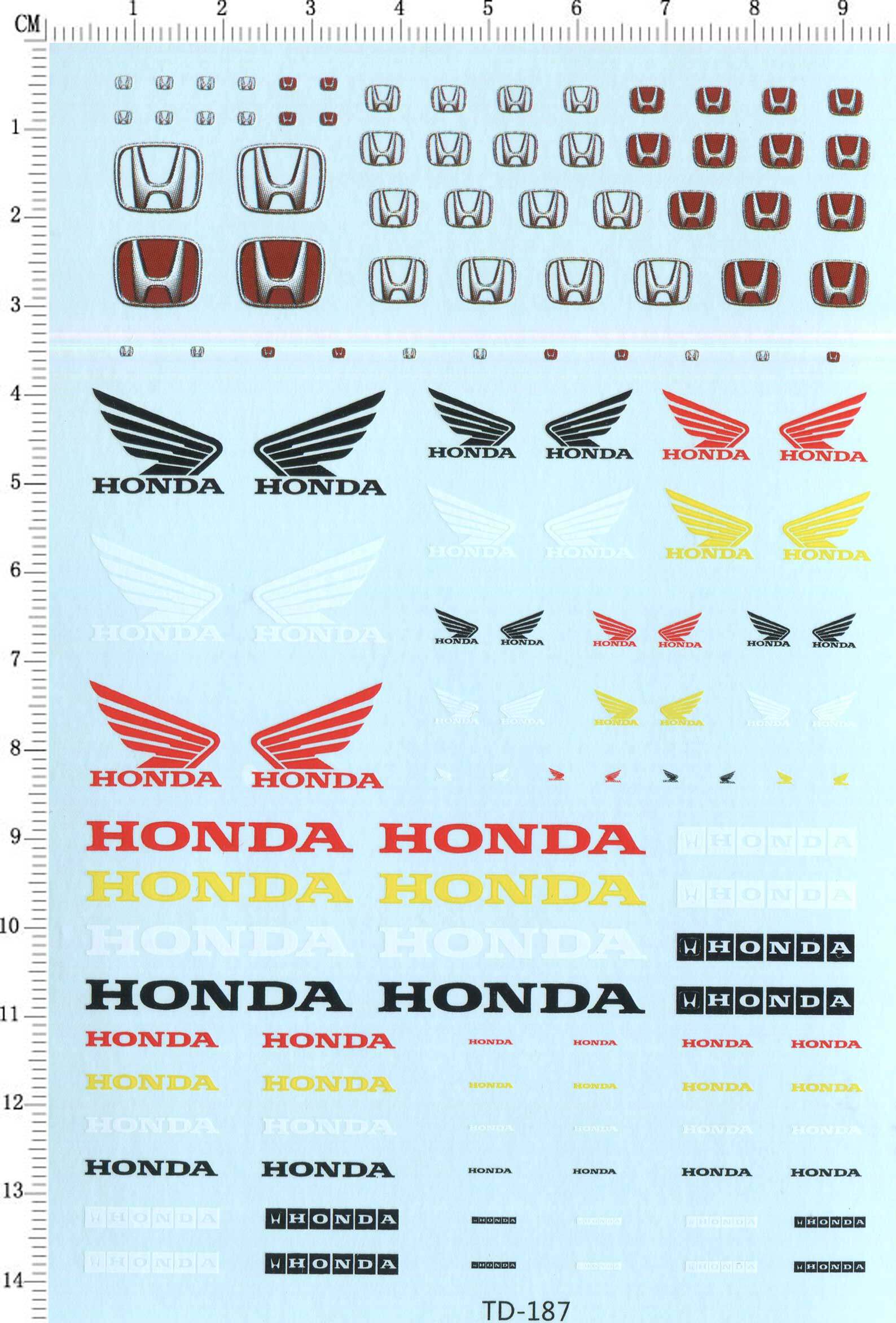 本田飞翼  玩具模型标志diy水贴纸(无比例设计请自行参考大小)