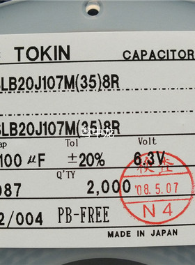 TEPSLB20J107M(35)8R  DO214  原装正品可直拍