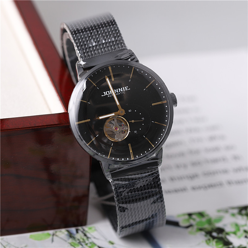 正品johnnie尊尼手表男表男士自动机械表镂空时尚防水商务9077