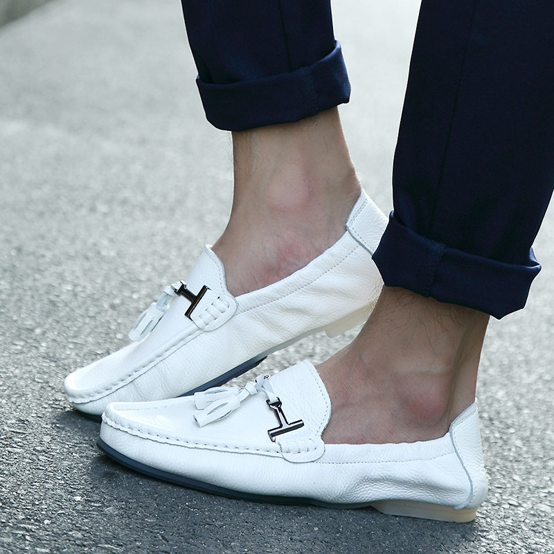 春夏男鞋休闲鞋驾车鞋低帮男式套脚镂空皮鞋懒人鞋洞洞鞋单鞋男鞋