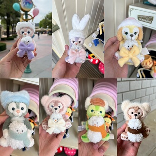 香港迪士尼2025圣诞冬日达菲与好友毛绒公仔头饰魔术贴发箍娃娃