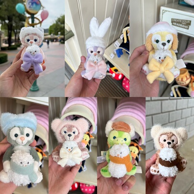 香港迪士尼2025圣诞冬日达菲与好友毛绒公仔头饰魔术贴发箍娃娃