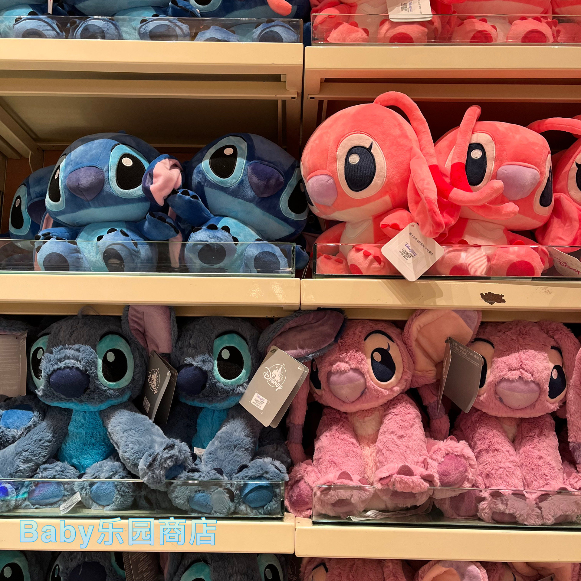 香港迪士尼 史迪仔安琪卡通动漫毛公仔 情侣毛绒公仔可爱玩偶