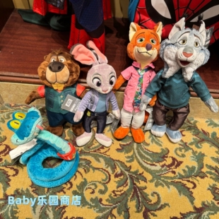 香港迪士尼 疯狂动物城2朱迪尼克狐狸巴海狸猞猁蛇毛绒公仔玩偶