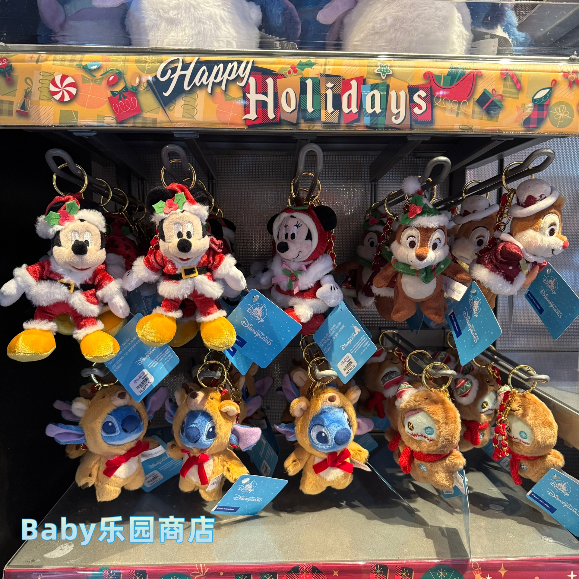 香港迪士尼2025圣诞米奇米妮奇奇蒂蒂史迪奇小甘毛绒公仔玩偶挂件