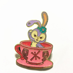 香港迪士尼乐园正品 疯帽子旋转杯徽章系例限量pin收藏徽章胸针