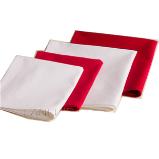 纯色红色白色全棉折花布擦杯布 酒店会所口布西餐厅纯棉餐巾布