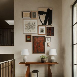 构想几何》法式中古风抽象艺术装饰画客厅玄关复古老钱风挂画组合