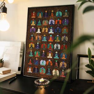 《千佛图》佛像玄关装饰画禅意美学书房茶室小众艺术感新中式挂画