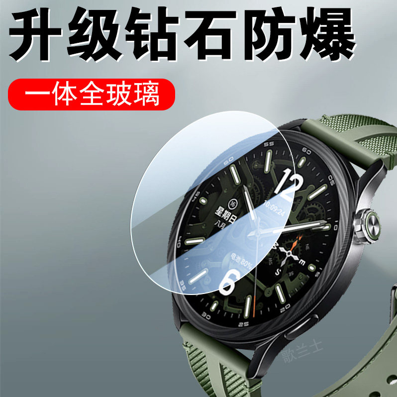 reumis适用小米手表s5钢化膜watchs5esim保护贴膜watch五表配件屏幕表盘表膜whatch新款5s运动智能手环的屏保图片