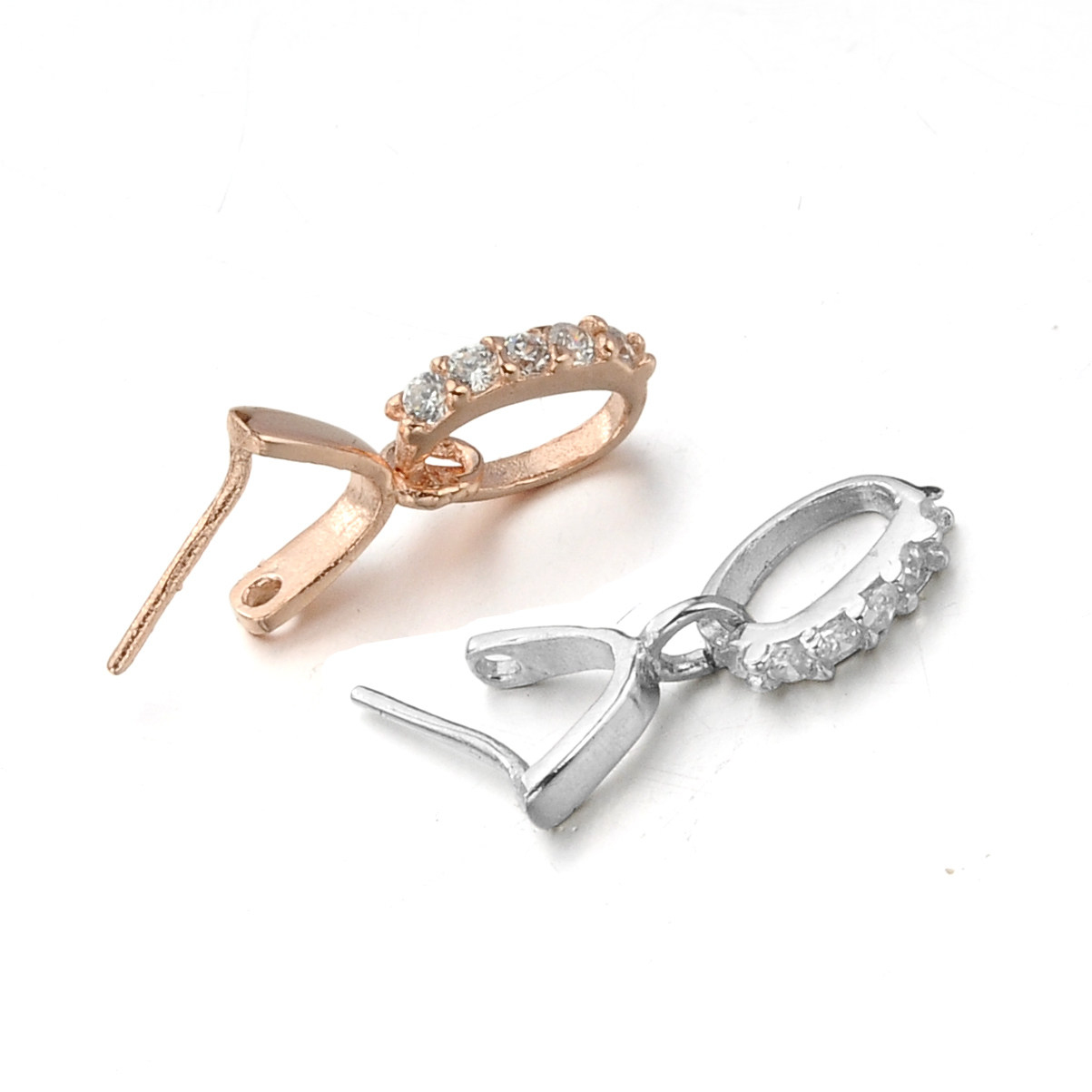 diy玉器扣s925吊坠扣水晶扣排钻扣玉佛观音翡翠玉石扣头小玉扣头