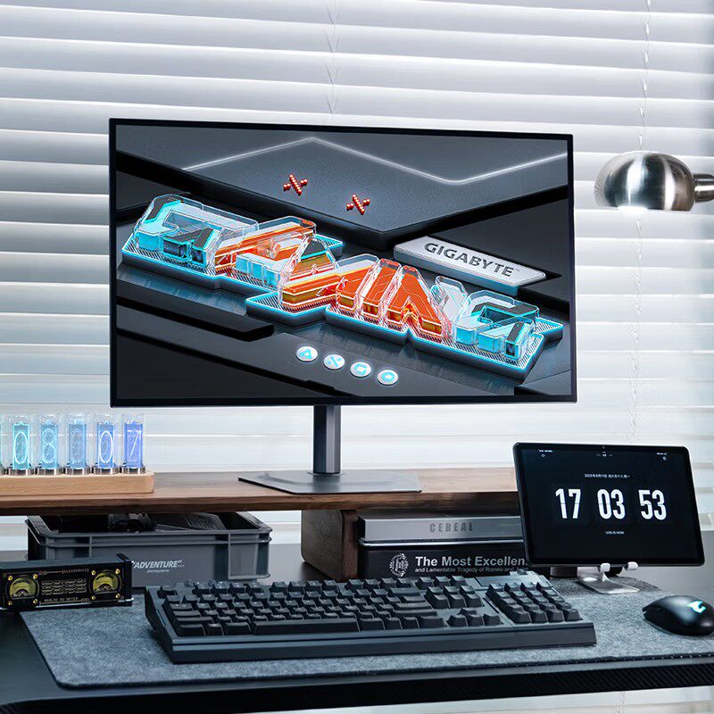 技嘉27寸2K280HZ MO27Q28G 高清移动旋转显示屏显示器电竞显示器 - 实物图