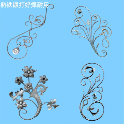 铁艺楼梯护栏花熟铁锻打大门配件
