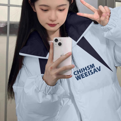 小个子印花棉衣oversize面包服