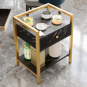 麻将茶几茶水架双层带抽屉小边几茶楼专用置物架棋牌室打牌茶水桌