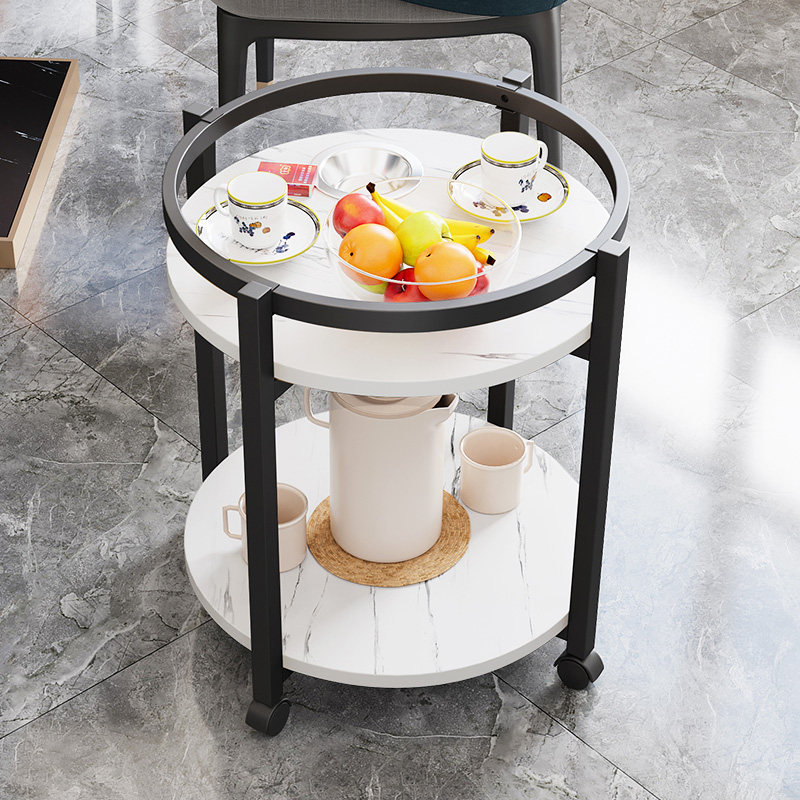 麻将机茶几双层棋牌室专用烟缸茶水架麻将桌边几茶水桌轻奢圆茶几