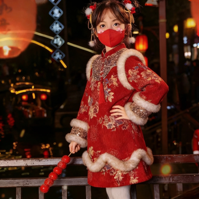 女童汉服中式马面拜年唐装冬装儿