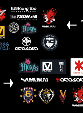 赛博朋克2077周边贴纸，无痕不留胶包邮CDPR波兰蠢驴跳票王非官方