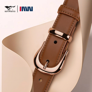 七匹狼女士针扣皮带2025新款 腰带送女友老婆礼物 纯牛皮百搭牛仔裤