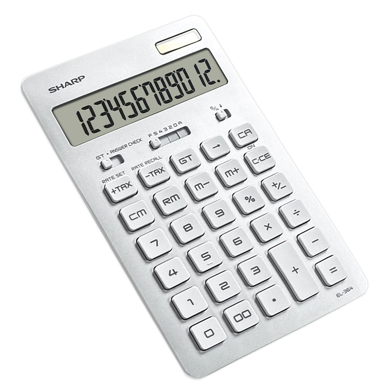 SHARP 샤프 EL-364B-SL 멋쟁이 심플 계산기 비즈니스 사무용 컴퓨터 12자리