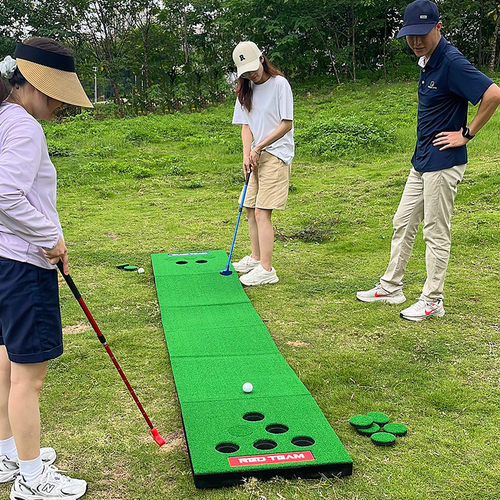 高尔夫推杆练习器 室内外推杆练习毯 仿真草坪迷你高尔夫果岭游戏