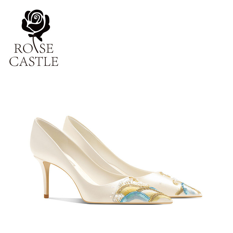 【乘风破浪】原创手工刺绣婚鞋女 高定礼服新娘鞋 宴会旗袍鞋,女鞋,婚鞋,淘宝优惠券,粉丝福利购,淘宝优惠卷