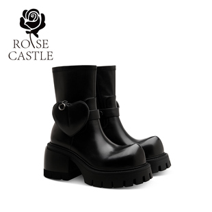 风小个子增高短靴 复古英伦机车街头时尚 rose castle厚底马丁靴