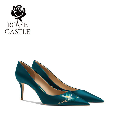 原创【玉兰花开】手工刺绣婚鞋