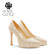 rosecastle婚鞋 订婚礼服鞋 女新娘鞋 金色秀禾婚纱可穿防水台高跟鞋