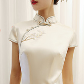 年轻款 玉兰花开 私人量身定制旗袍 CASTLE 新娘订婚礼服裙 ROSE